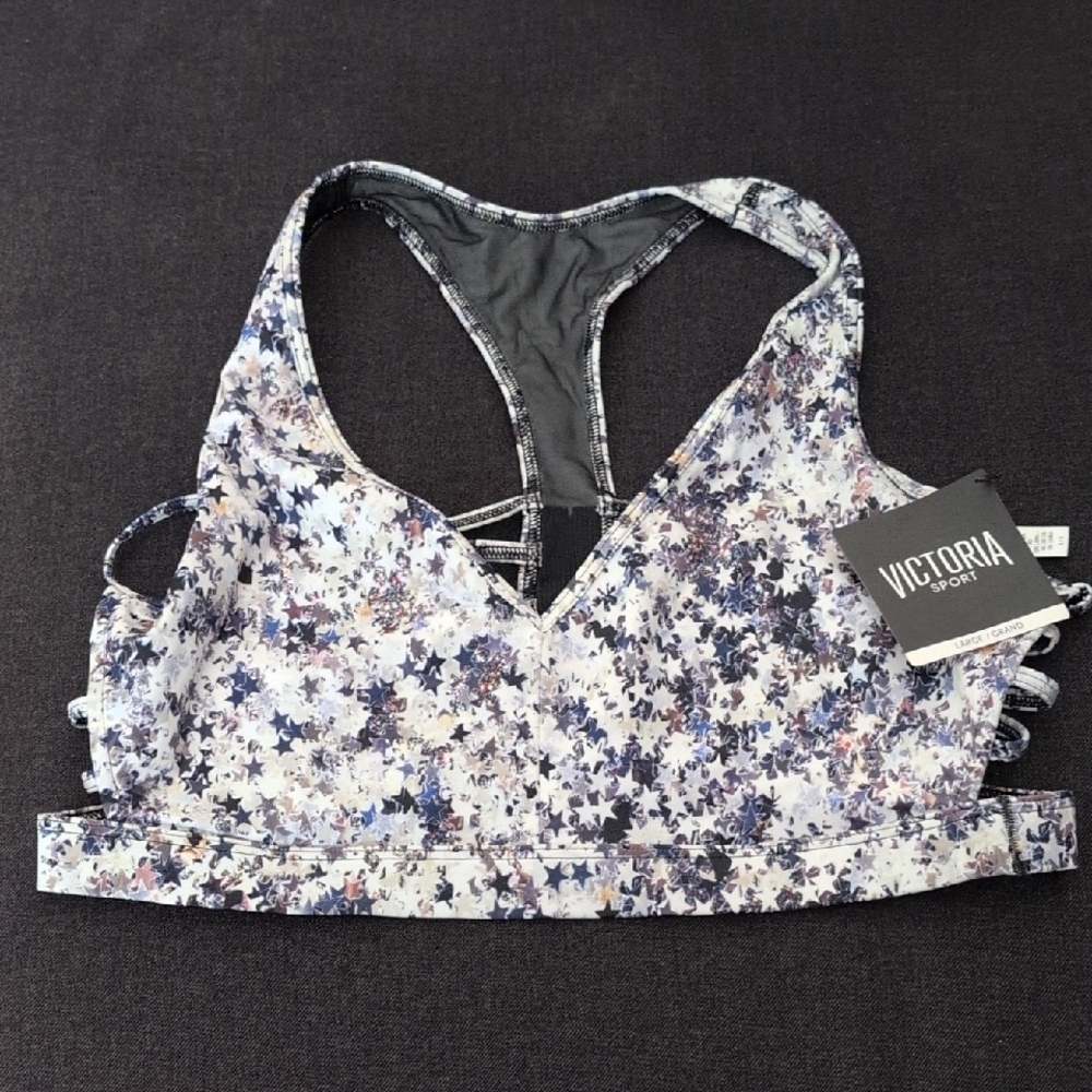 Victoria's Secret VSX Sports Bra Stars Large NWT